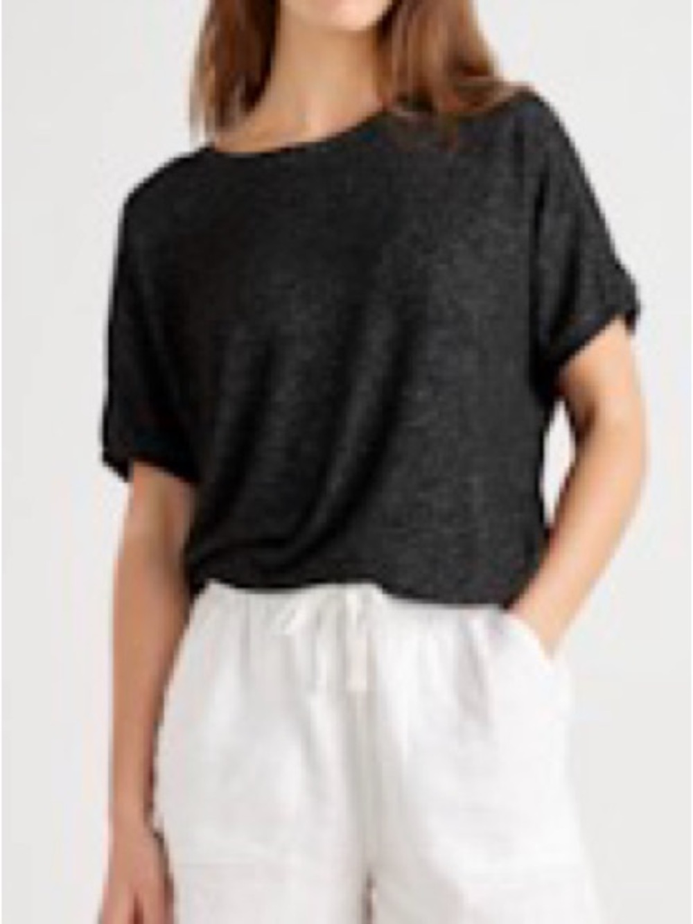 Quince Short Sleeve Relaxed Tee - Black Heather